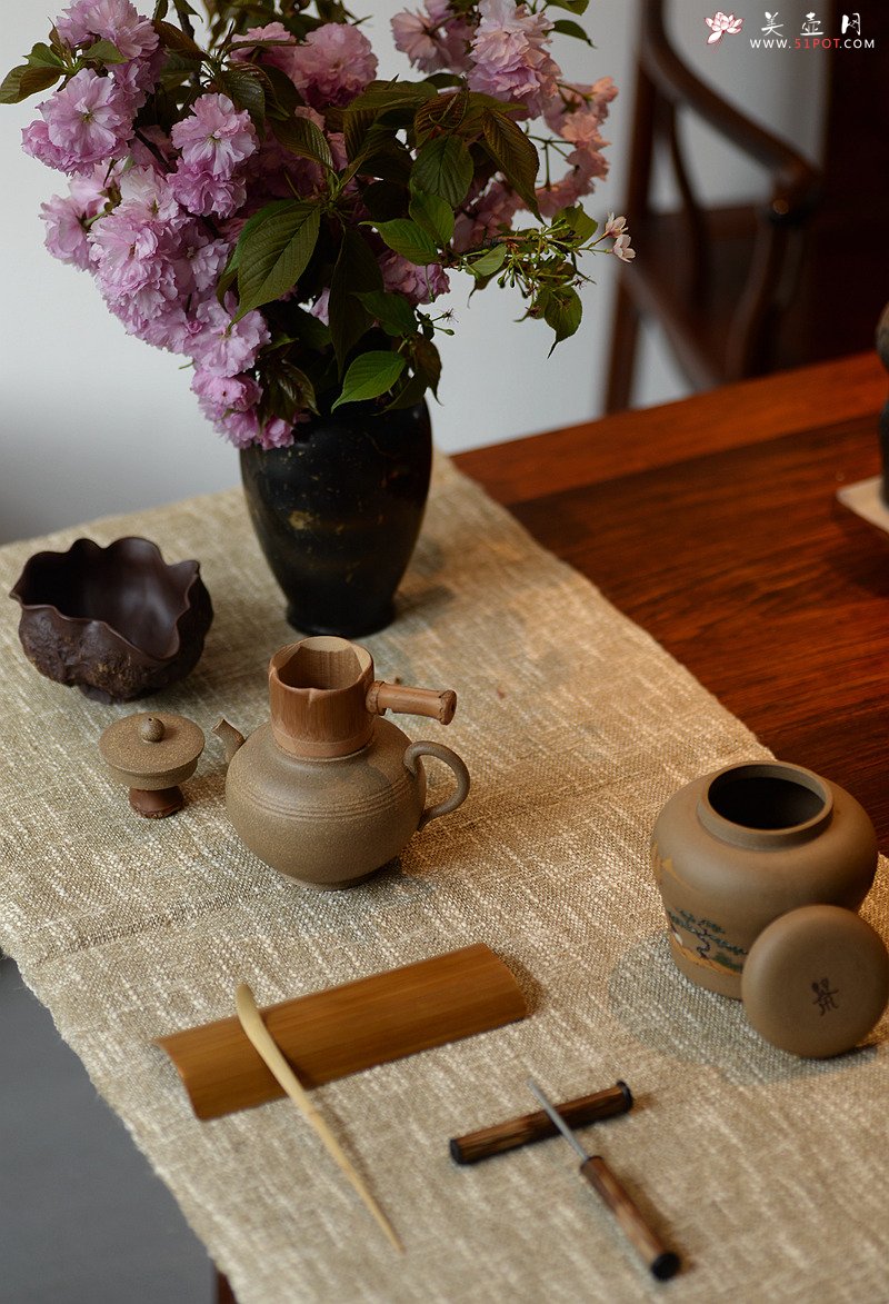 紫砂壶图片：美壶特惠 茶盘必备竹韵小套组 茶拨 茶荷 茶针 盖托 竹漏 - 美壶网