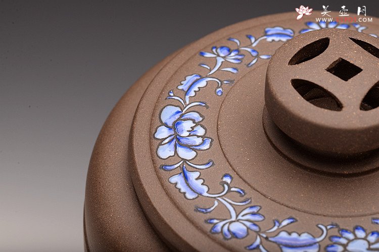 紫砂壶图片：美壶定做 精品粉彩茶叶罐 浑厚大气 古朴之风 - 美壶网