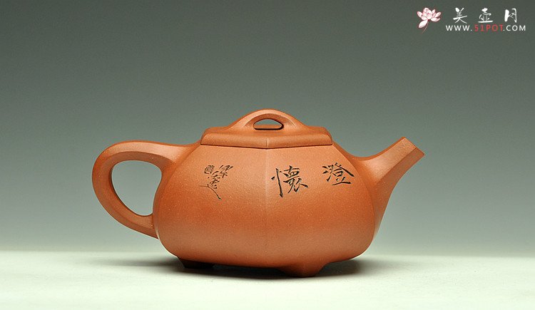 紫砂壶图片：线条流畅 挺拔有力  六方石瓢  实用佳品 - 美壶网