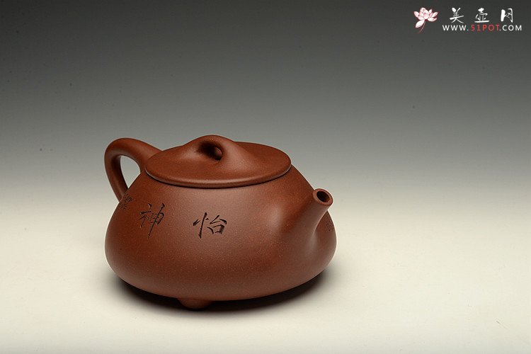 紫砂壶图片：优质青水泥 传统实用 文气装饰 中石瓢 - 美壶网