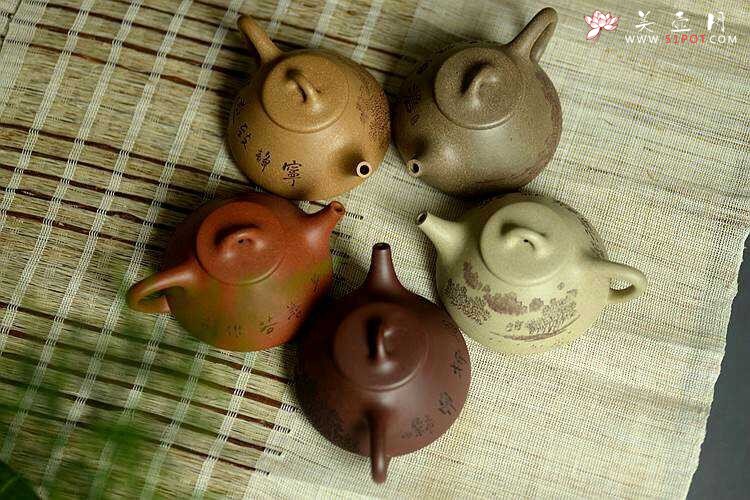 紫砂壶图片：全手文气五彩石瓢 - 美壶网