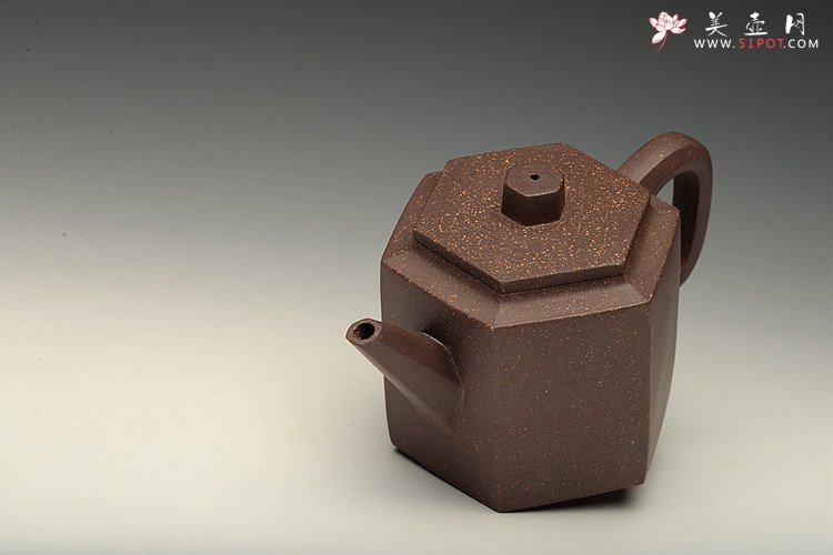 紫砂壶图片：线条流畅  挺拔实用  全手六分玉柱 - 美壶网