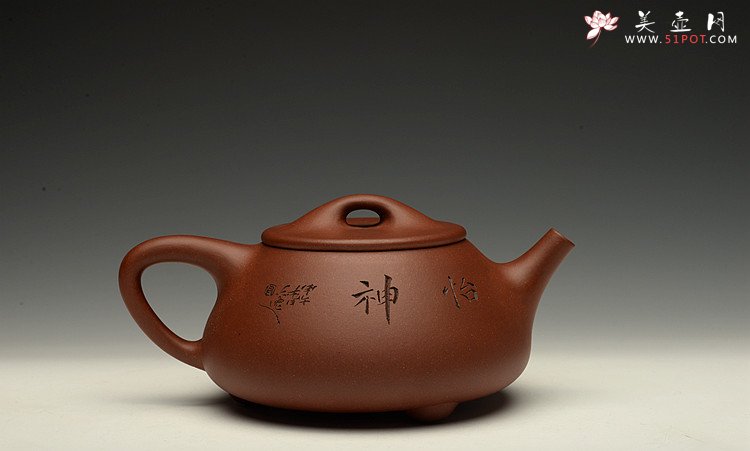 紫砂壶图片：优质青水泥 传统实用 文气装饰 中石瓢 - 美壶网