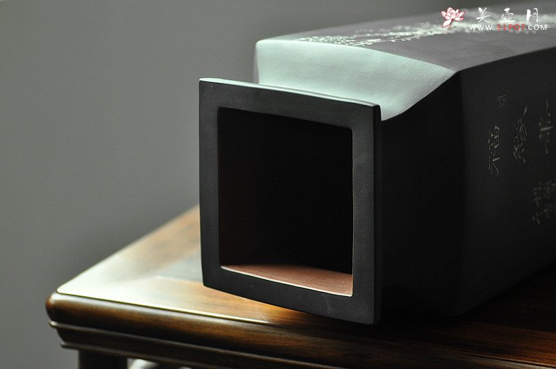 紫砂壶图片：陆逸舟近作 文房雅物~ 全手四方瓶 - 美壶网