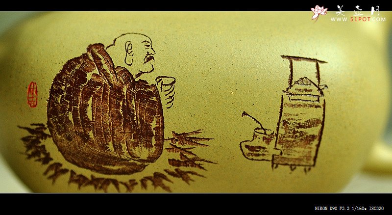 紫砂壶图片：文气小壶 器形端庄周正 本绿小传炉 - 美壶网