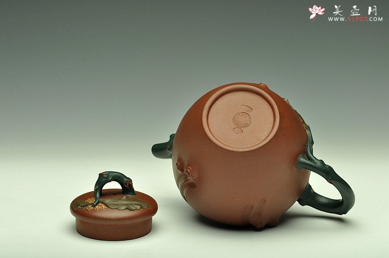 紫砂壶图片：三色装饰 贴塑精彩~ 桂花香二式 孙伟强张新亚合作 - 美壶网