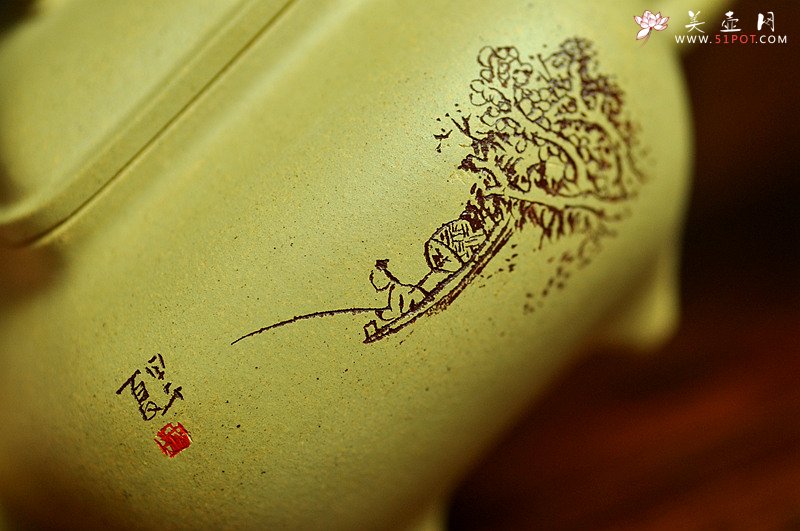 紫砂壶图片：文气小壶 器形端庄周正 本绿小传炉 - 美壶网