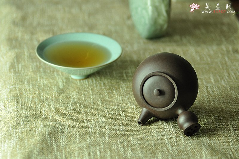 紫砂壶图片：金钱镂空~ 煮茶品茗 侧把巨轮 夏日风情~  电陶炉烧水 - 美壶网