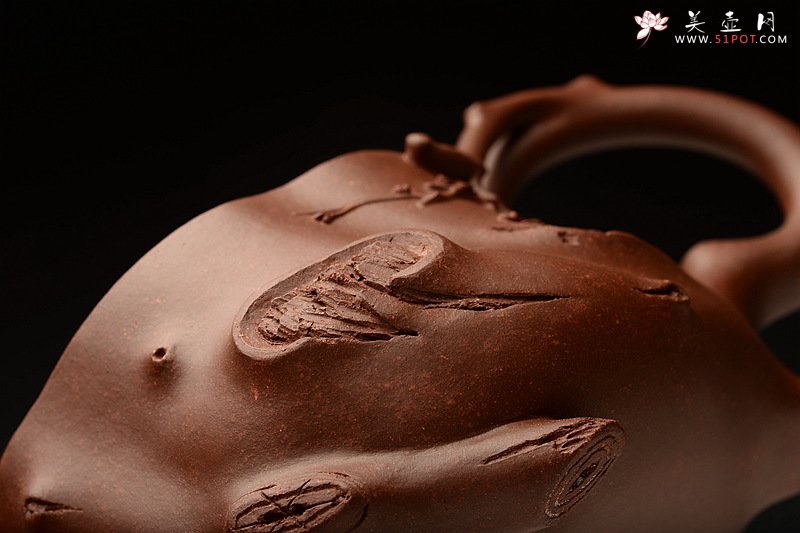 紫砂壶图片：单志萍双色作品 全手精品花器 喜上眉梢 立体梅花 - 美壶网