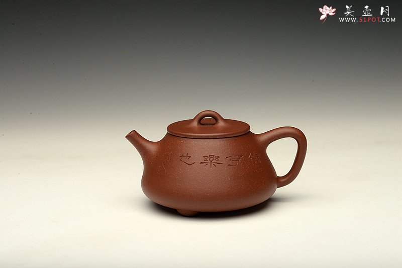 紫砂壶图片：张力十足 陆轶舟装饰 全手平盖石瓢 - 美壶网