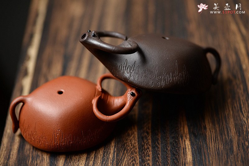 紫砂壶图片：施奇华最新文房水滴 好玩的茶宠 ~一对水牛o(∩_∩)o  - 美壶网