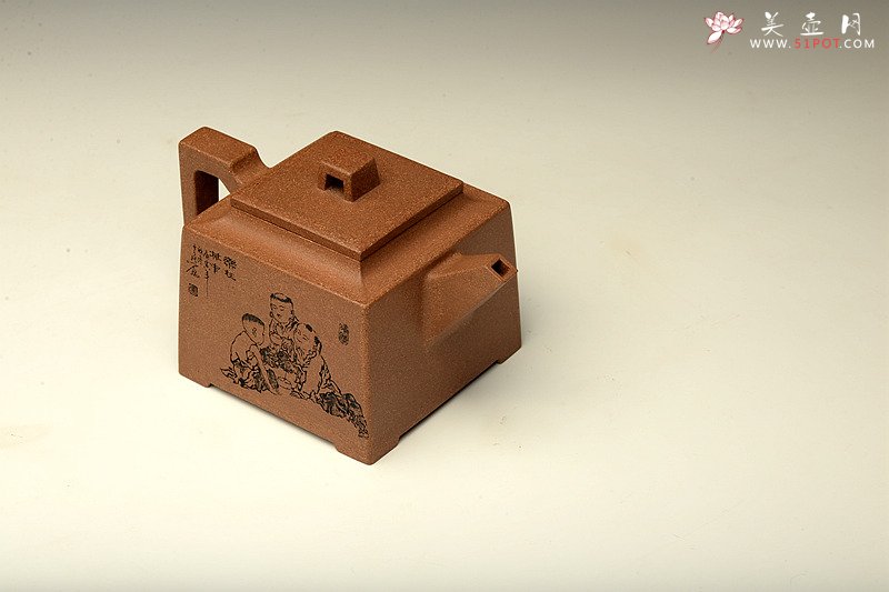 紫砂壶图片：精品老段 古韵十足 挺拔刚劲 全手镶片 中正壶 - 美壶网