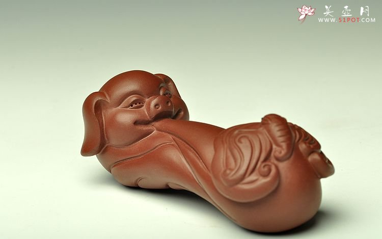 紫砂壶图片：精品茶宠如意狗 福猪 灵蛇 云龙 - 美壶网