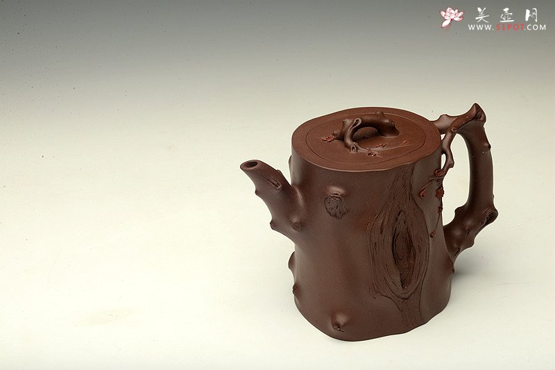 紫砂壶图片：单志萍甲午力作 铮铮铁骨 全手精品 傲雪红梅套组 挺拔俊秀 - 美壶网