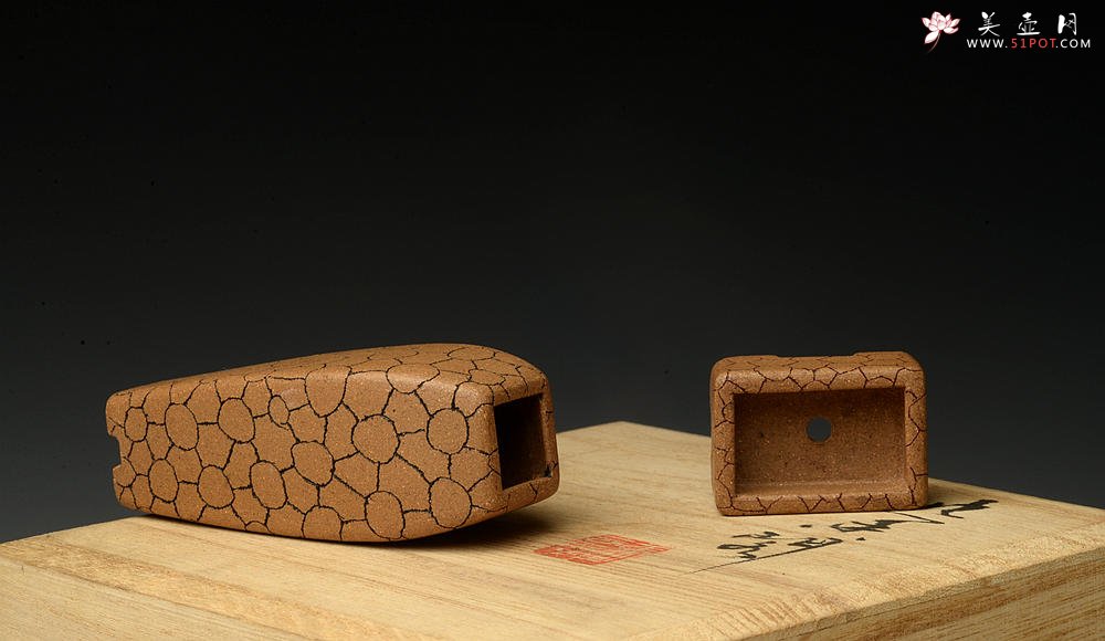 紫砂壶图片：张秋平  全手豹纹微型花盆 漂亮好玩 - 美壶网