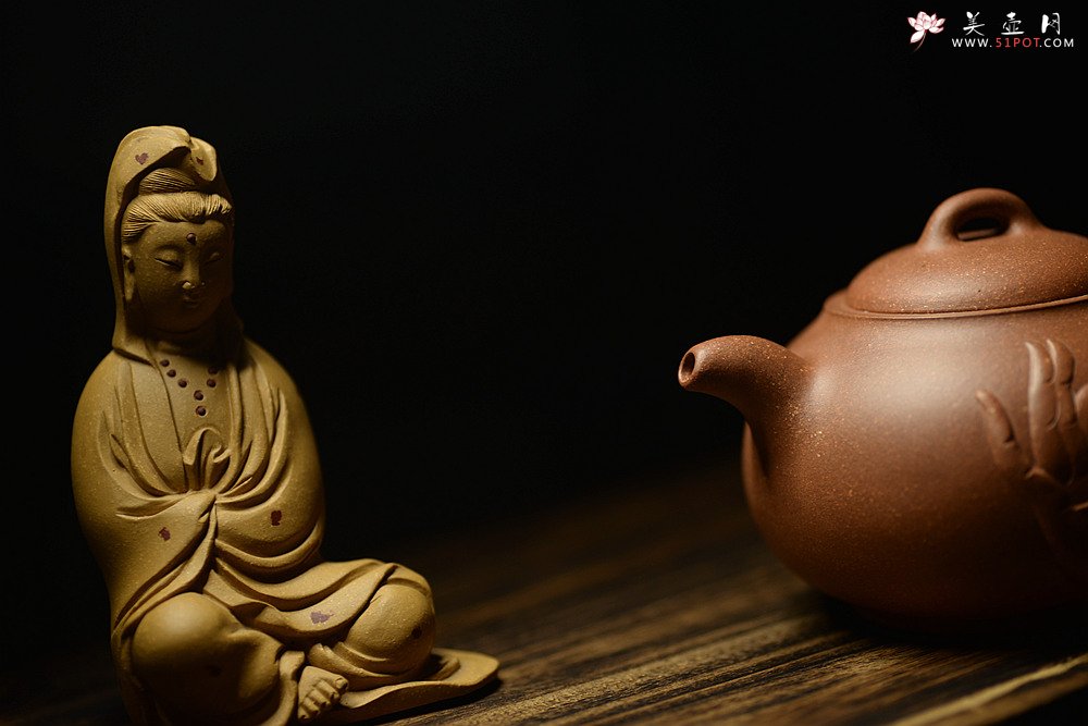 紫砂壶图片：小东原创作品 装饰独特 全手般若*佛风 嵌盖  - 美壶网