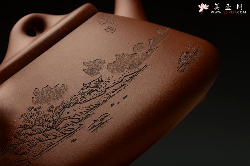 紫砂壶图片：通景山水之子冶石瓢 且品一壶山水 - 美壶网