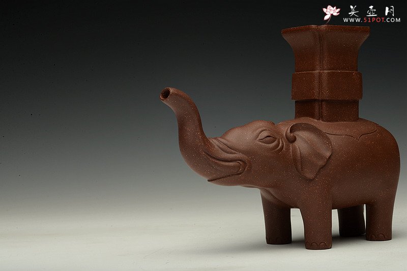 紫砂壶图片：文房水注 太平有象 花瓶~镇纸or茶宠 - 美壶网