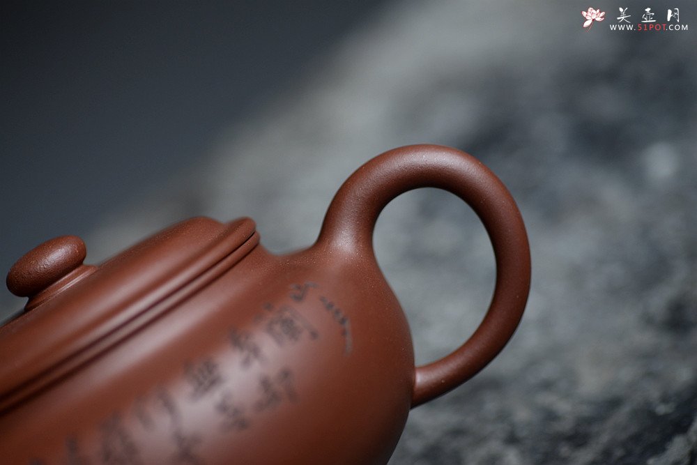 紫砂壶图片：猪肝色底槽青 张听刚装饰 大仿古 传统经典 - 美壶网