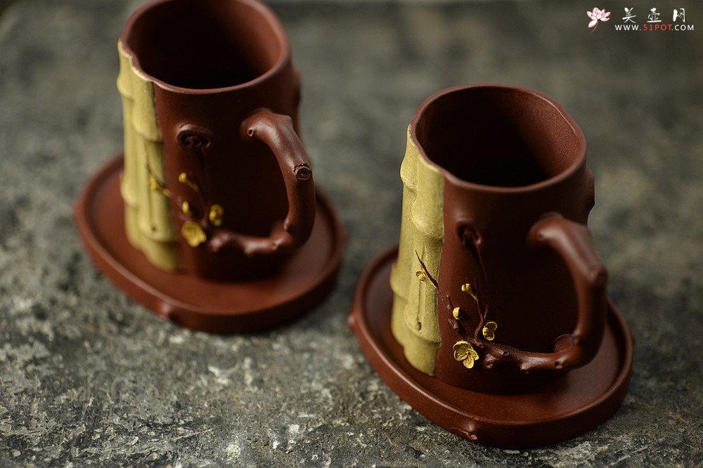 紫砂壶图片：单志萍甲午力作全手套壶 青梅竹马 情趣纵生 三色文气 - 美壶网