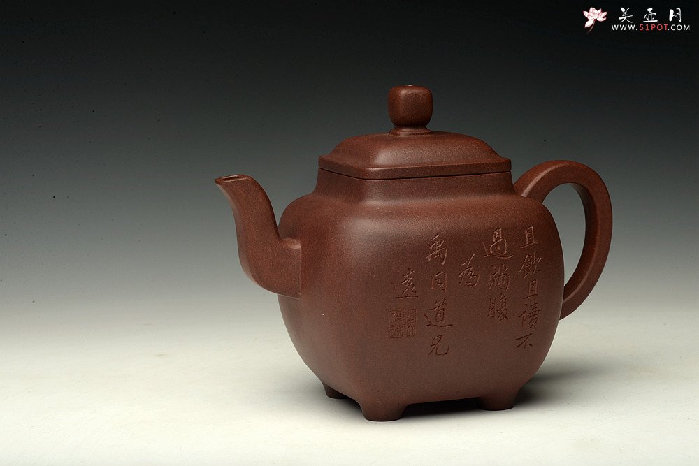 紫砂壶图片：国工许学军新作 全手镶片  鸣远四方  浑厚高俊 风骨丰雅 - 美壶网