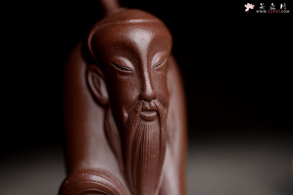 紫砂壶图片：高尚出俗 高士茶宠 做工精细 原矿紫泥 - 美壶网