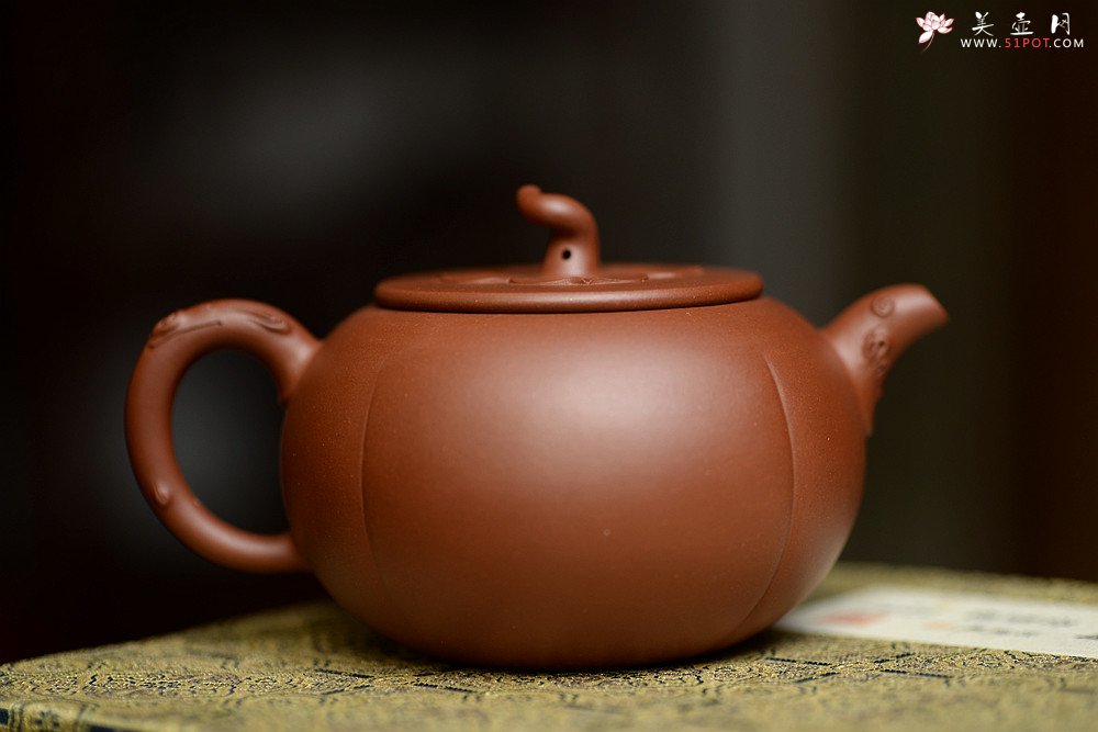 紫砂壶图片：曲峰原创作品 全手柿意 事事如意 精品花货 - 美壶网