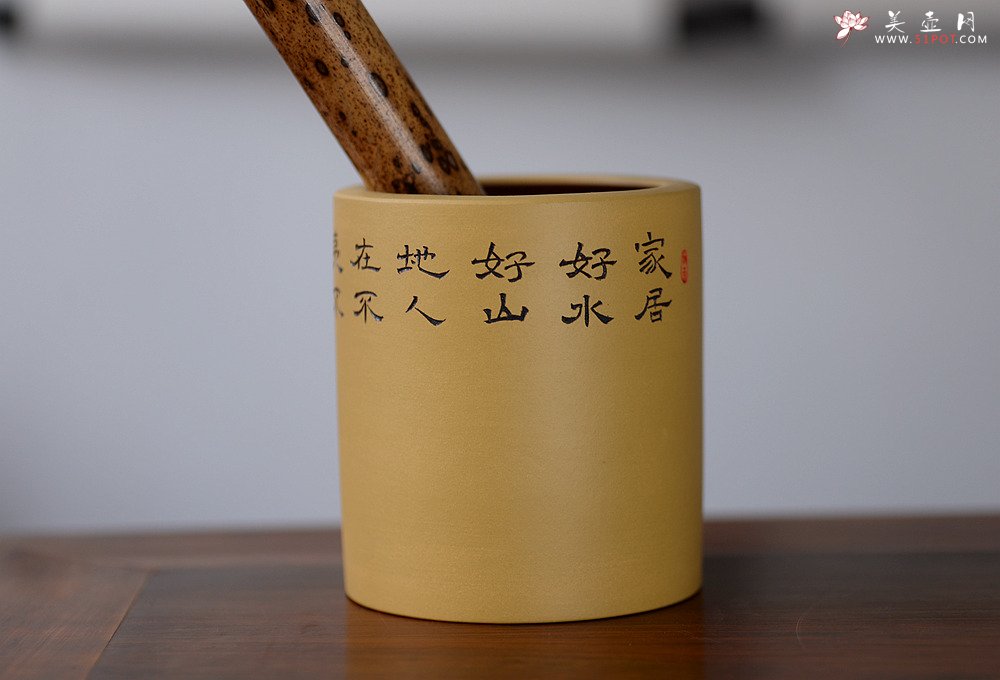 紫砂壶图片：笔筒 耐品雅趣 文房雅玩 - 美壶网