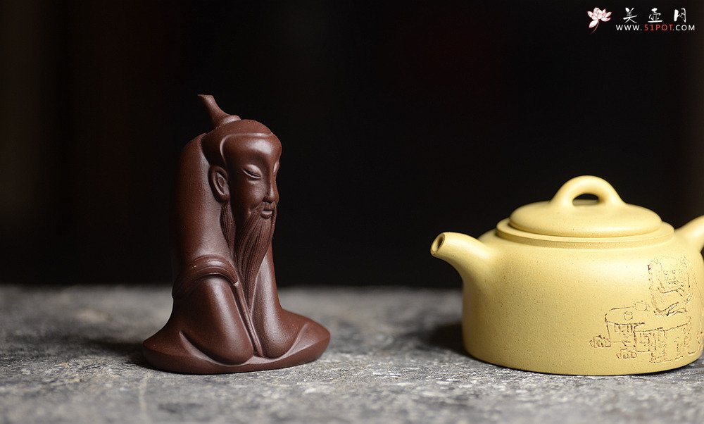 紫砂壶图片：高尚出俗 高士茶宠 做工精细 原矿紫泥 - 美壶网