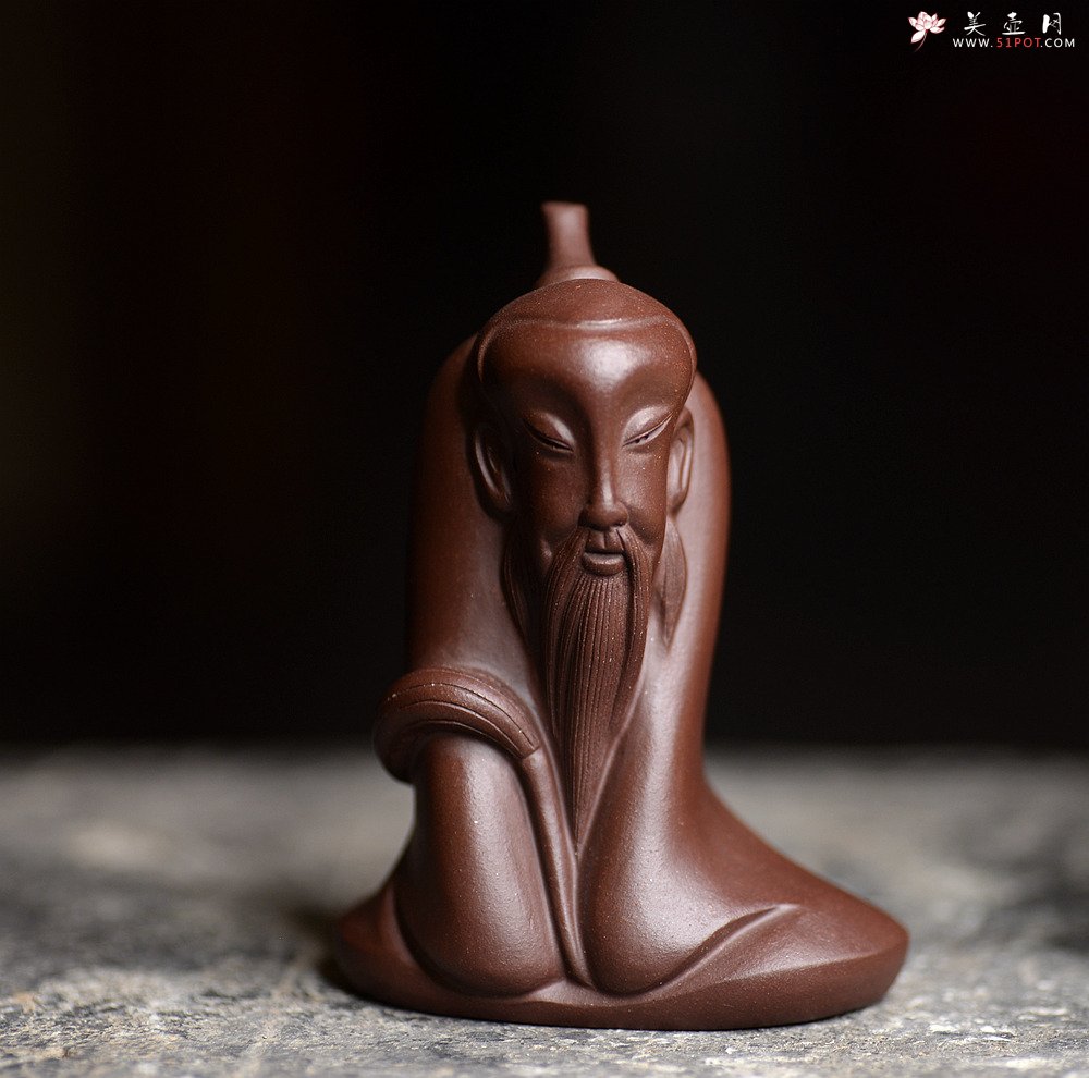 紫砂壶图片：高尚出俗 高士茶宠 做工精细 原矿紫泥 - 美壶网