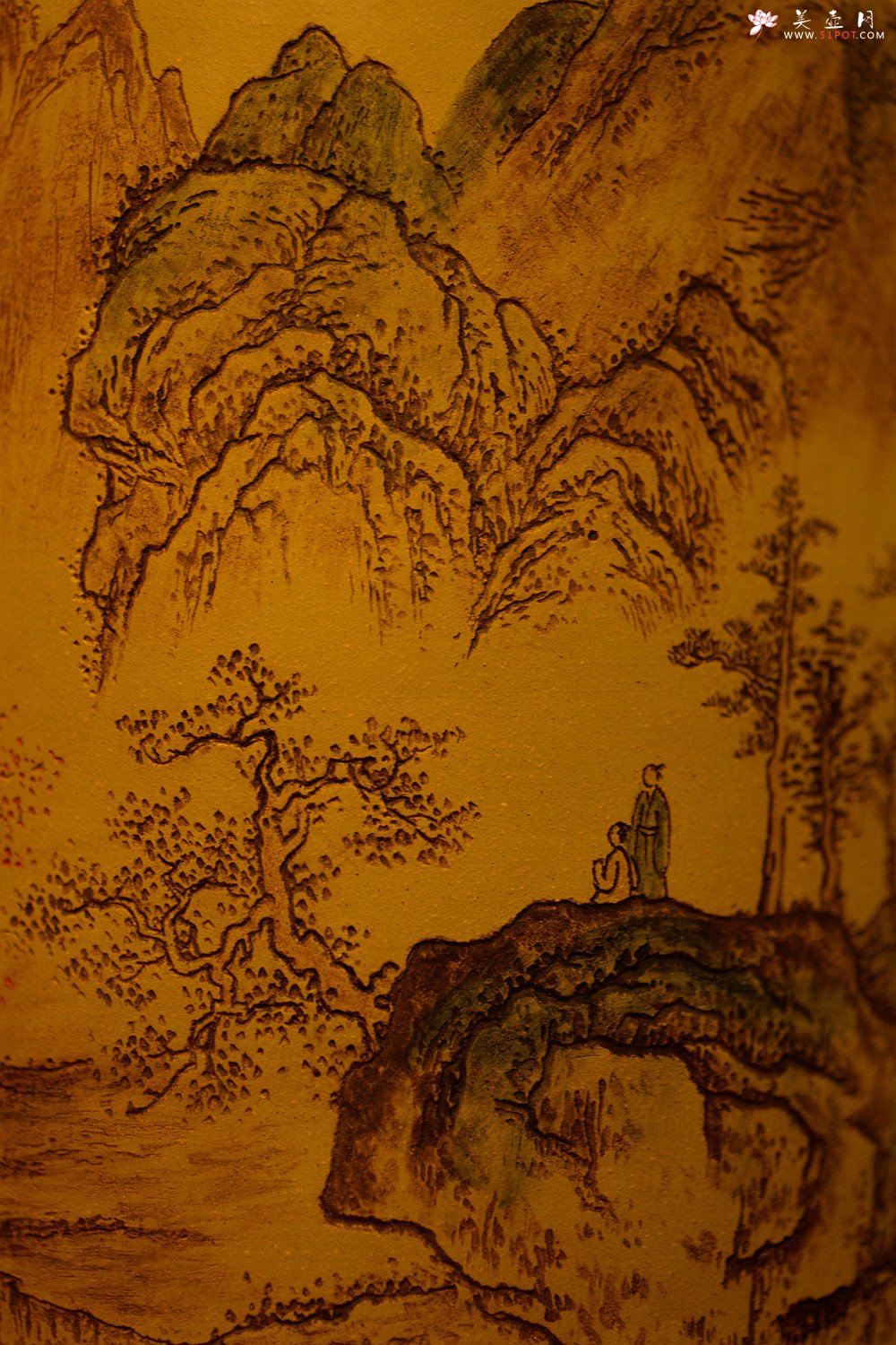 紫砂壶图片：古法装饰 古灵静雅 山水大笔筒 不接受定做o(∩_∩)o  - 美壶网