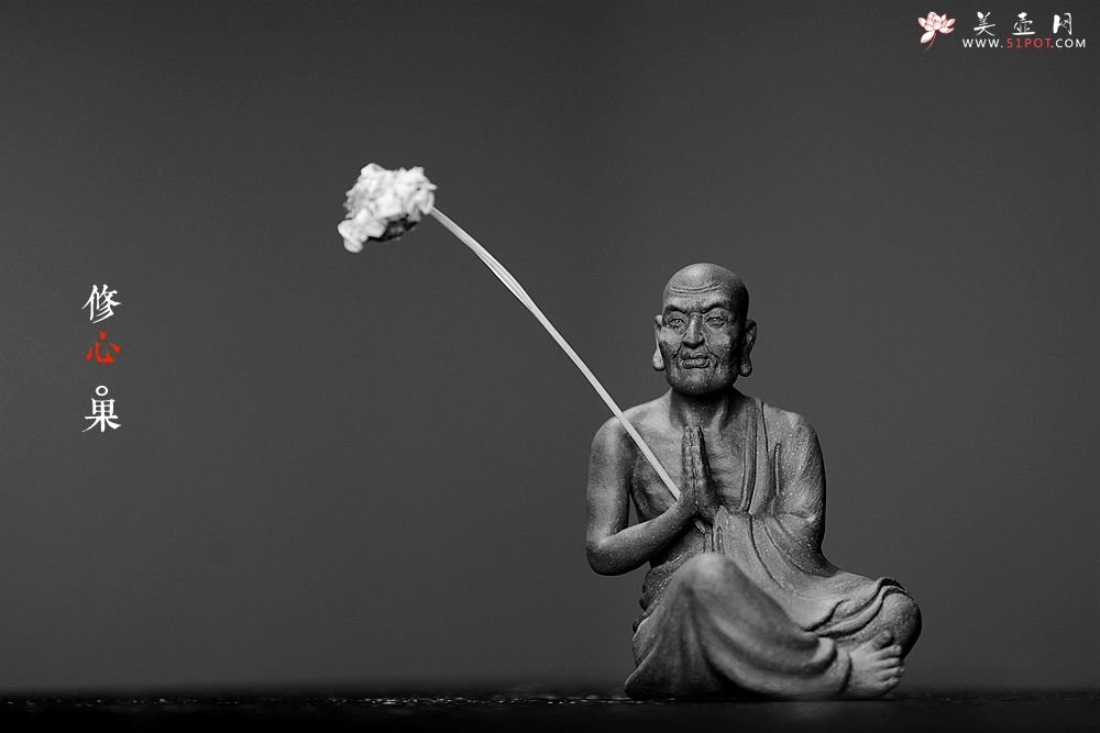 紫砂壶图片：全手雕塑 栩栩如生 精品修心罗汉~ - 美壶网