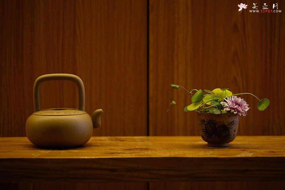 紫砂壶图片：摹古清味~ 鸿渝山房精品 煮水品茗~ 全手光明提梁 - 美壶网