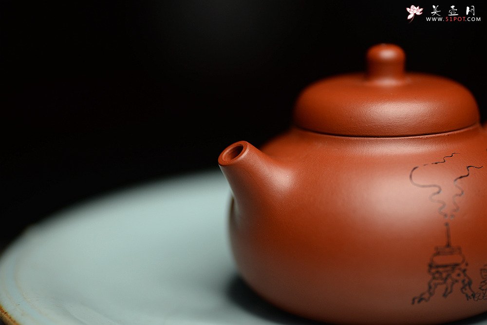 紫砂壶图片：茶盘尤物 原矿纯朱泥 红玉 饱满可人 赏玩皆宜 - 美壶网