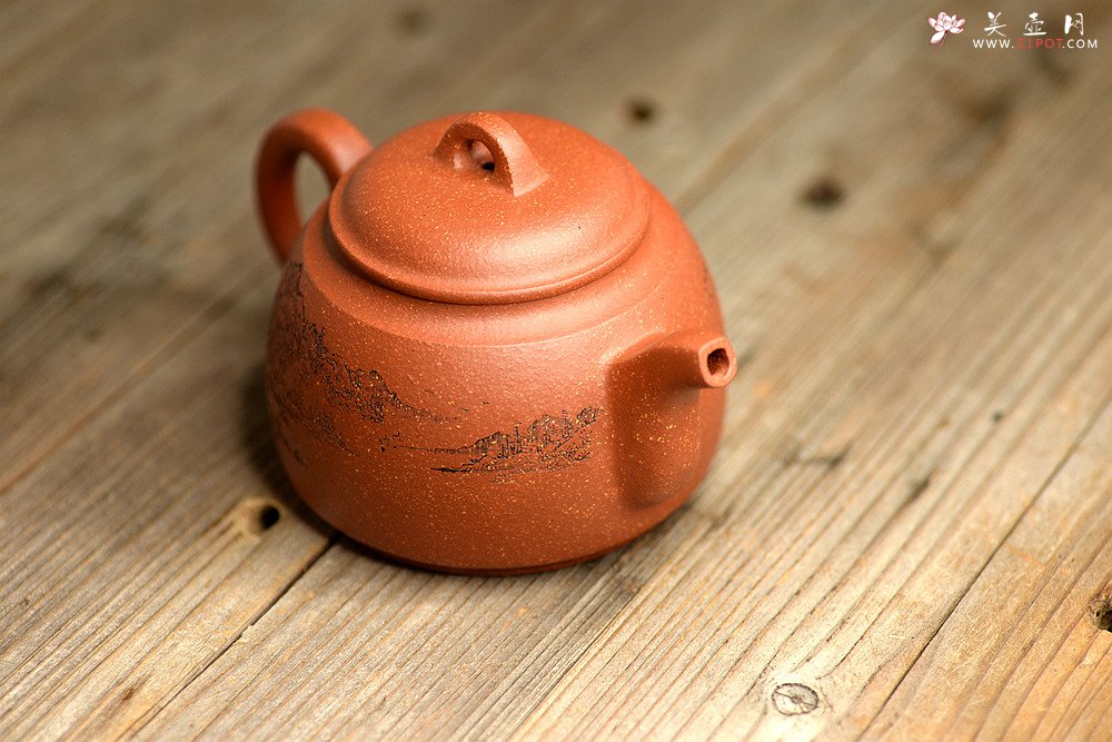 紫砂壶图片：山水清味 红山 油润降坡泥 - 美壶网