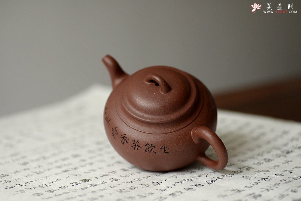 紫砂壶图片：山水清韵 明月照庐 德福  - 美壶网