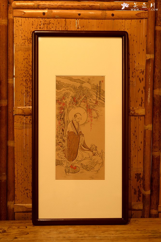 紫砂壶图片：谭华斌精心装饰 罗汉壁画 送礼自珍佳作 - 美壶网