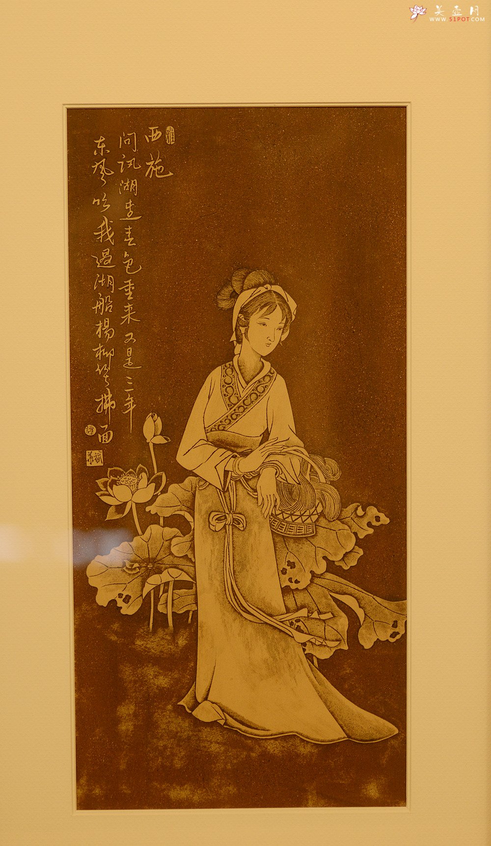 紫砂壶图片：谭华斌精心装饰 四大美女壁画 送礼自珍佳作 - 美壶网