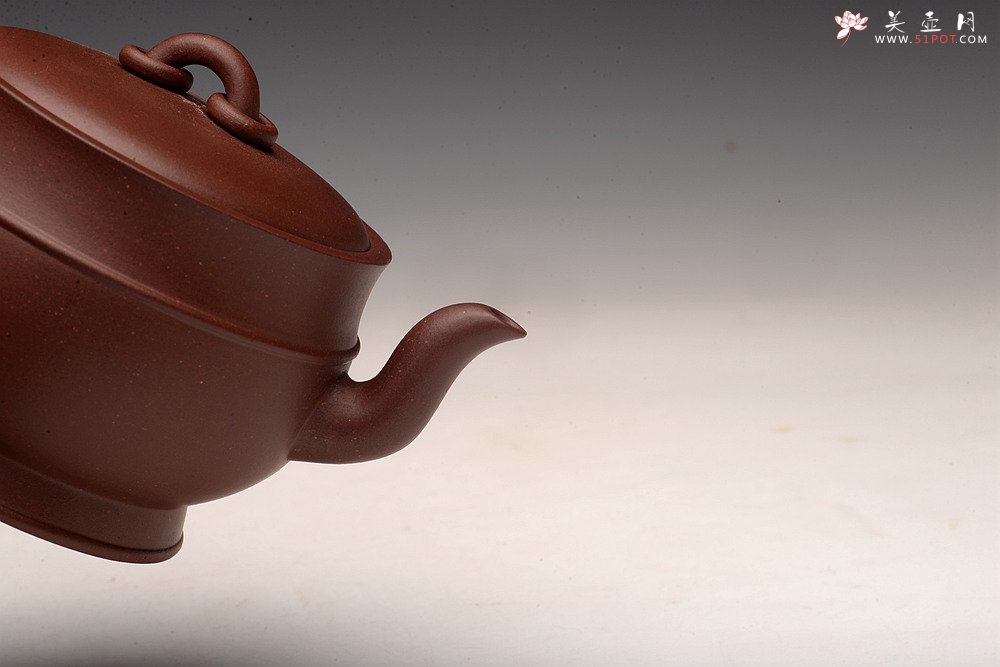 紫砂壶图片：钱建荷全手新作 宫廷范儿 大口实用 做工精致 双圈碗灯 - 美壶网