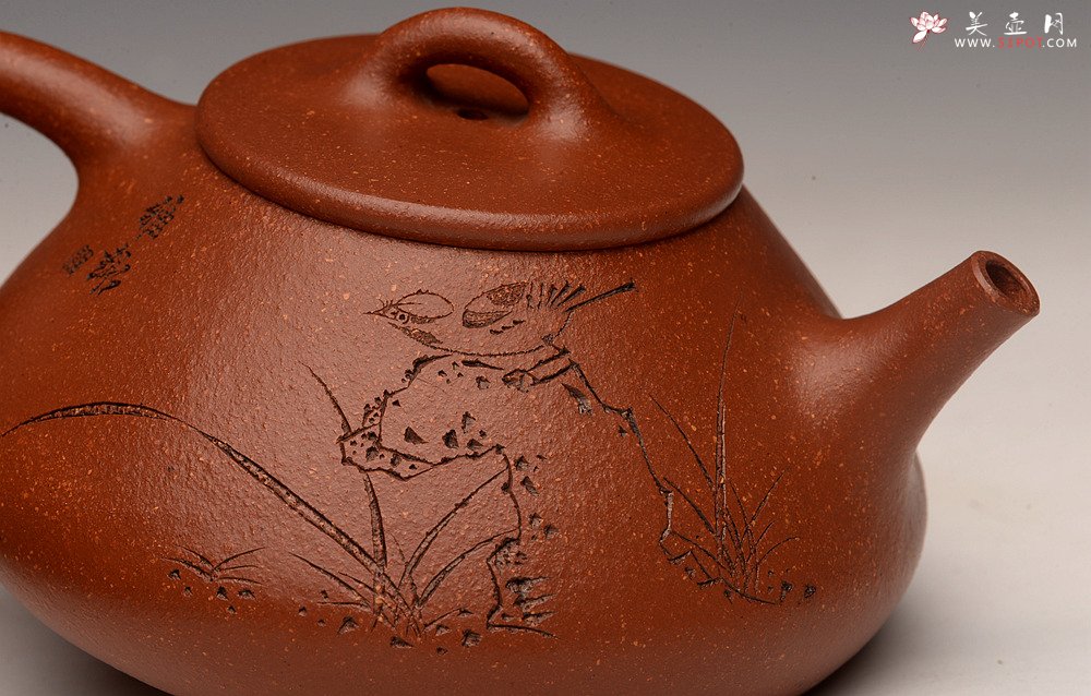 紫砂壶图片：周斌全手力作  优质油润降坡泥 合瓢 知秋装饰 - 美壶网
