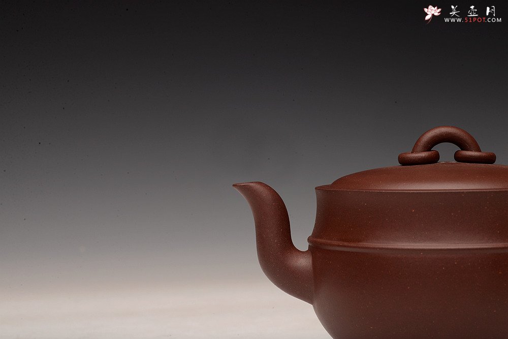 紫砂壶图片：钱建荷全手新作 宫廷范儿 大口实用 做工精致 双圈碗灯 - 美壶网