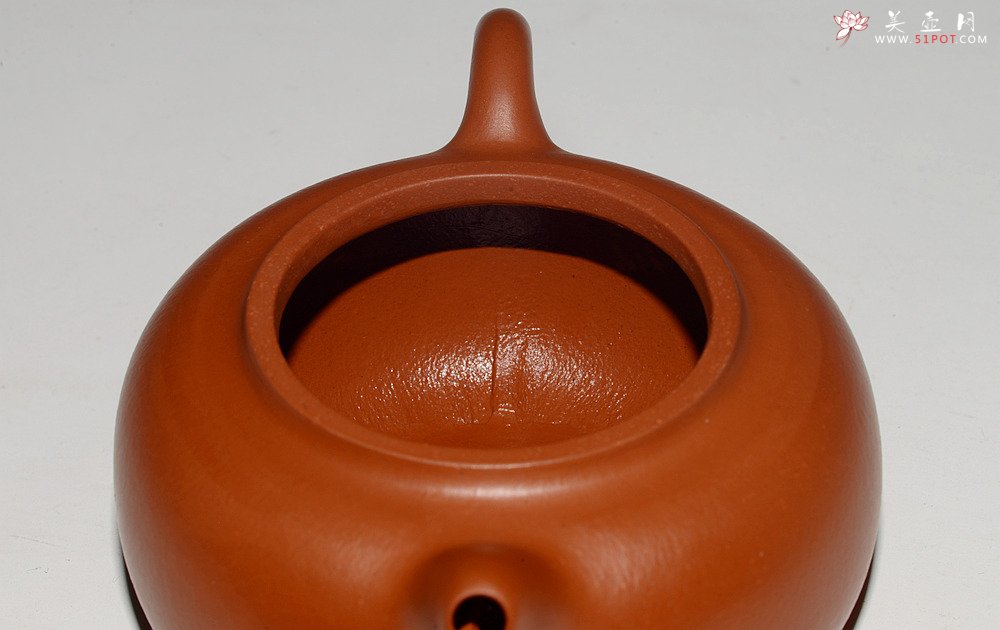 紫砂壶图片：优质朱泥 自然褶皱 得趣自然 实用朱泥小品 全手茄瓜 - 美壶网