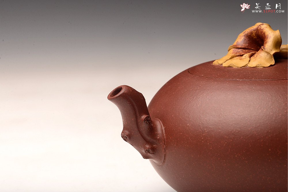 紫砂壶图片：飘逸立体 细品 传统花货功力 花语敬佩、声誉 凌霄花 原创作品  - 美壶网