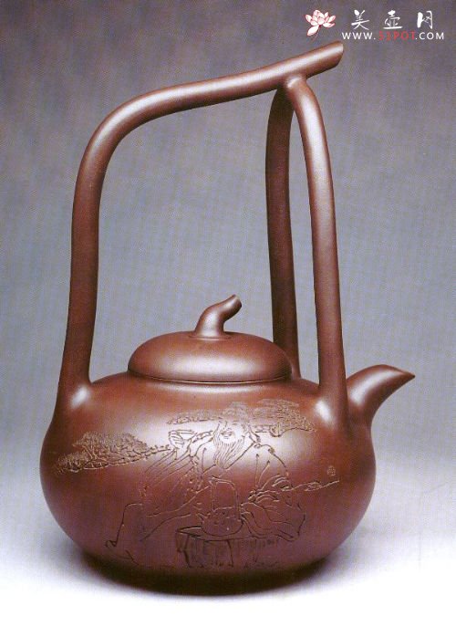 紫砂壶图片：滔滔提梁壶 - 美壶网
