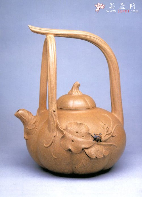 紫砂壶图片：南瓜提梁壶 - 美壶网