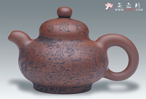 紫砂壶图片：大漱泉壶沈文泰铭 - 美壶网