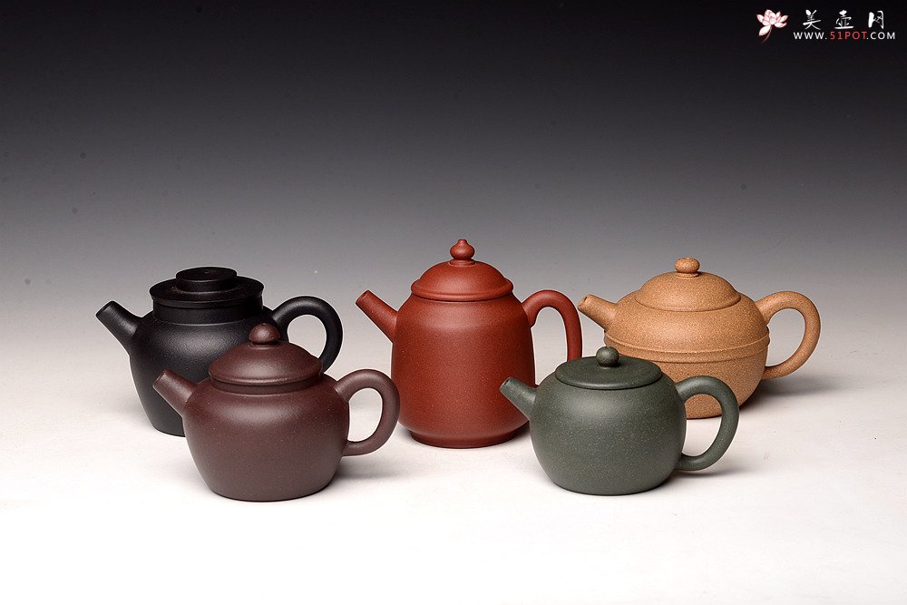 紫砂壶图片：美壶特惠 五色土巨轮套组 把玩送礼佳品 - 美壶网
