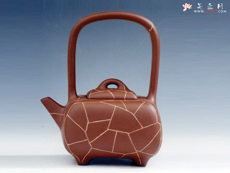 紫砂壶图片：冰纹提梁 - 美壶网