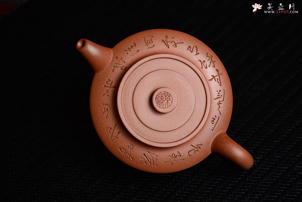 紫砂壶图片：只为茶人 摹古玉成窑周盘 古雅大气 刻绘老辣  - 美壶网