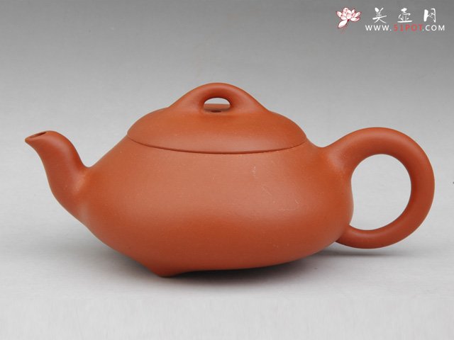紫砂壶图片：朱泥三脚石瓢 - 美壶网